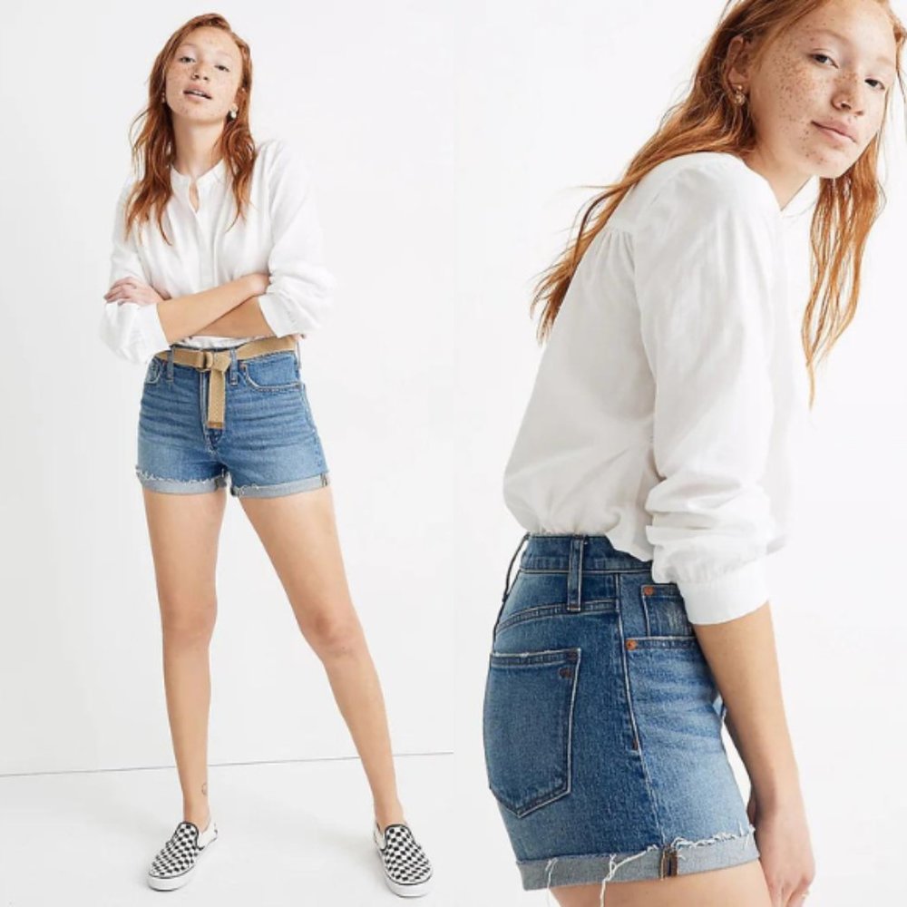 Madewell High Rise Cuffed Denim Cut Off Shorts - Picture 1 of 9